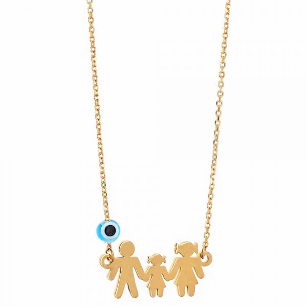 Necklace silver 925 gold plated with eye GRE-47248