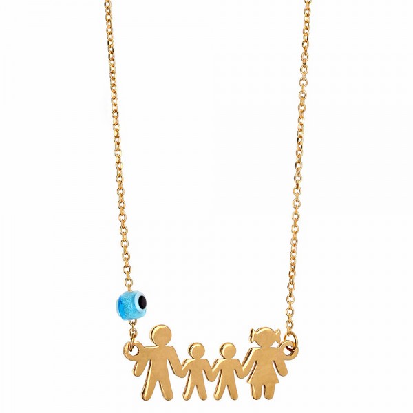 Necklace silver 925 gold plated with eye GRE-47247