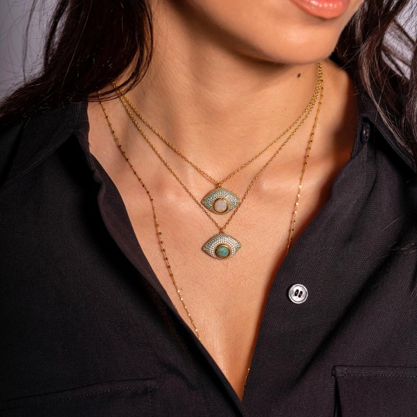 Necklace in silver 925 gold plated GRE-54290