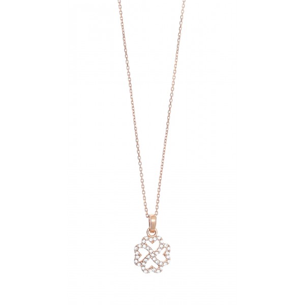 Necklace in silver 925 pink gold plated & zirconia GRE-41370
