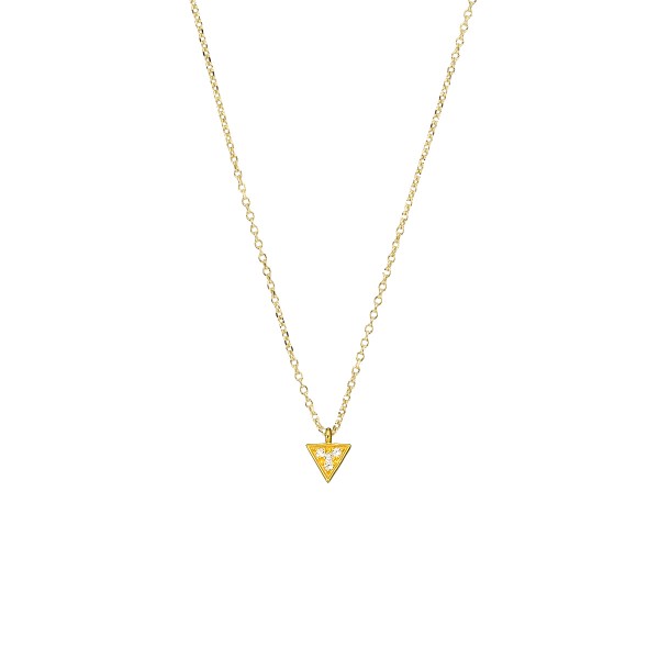 Handmade K14 yellow gold pendant with white zirconia KRI-E248