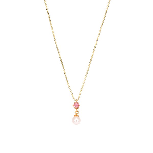 Handmade 14K Yellow Gold Pendant  with Pearl KRI-E290(TP)