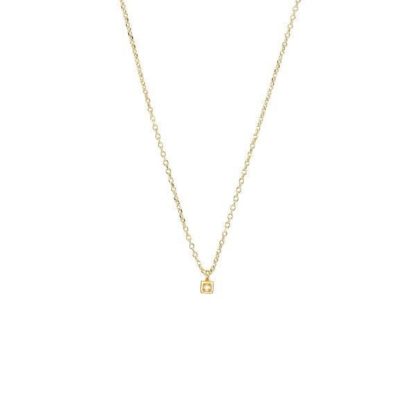 Χειροποίητο Μενταγιόν Χρυσό Κ14 Τετράγωνο KRI-E193