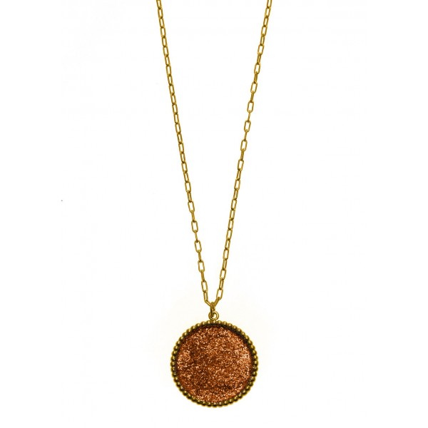 Necklace in silver 925 gold plated with glitter GRE-58924