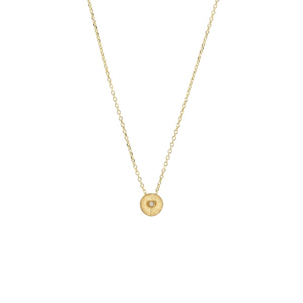 Handmade 14K Yellow Gold Pendant Zircon KRI-T11