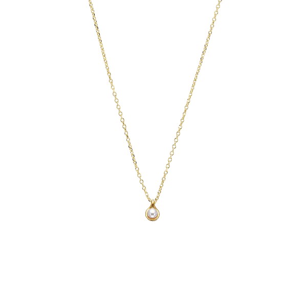 Handmade 14K Yellow Gold Pendant wih Pearl KRI-E98