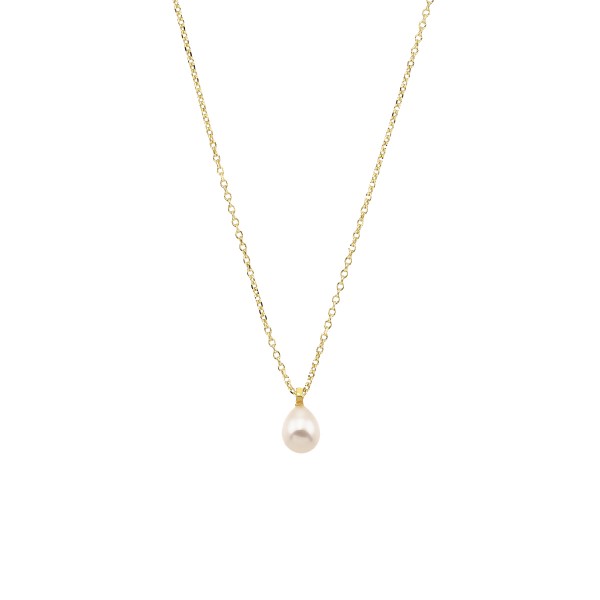 Handmade 14K Yellow Gold Pendant wih Pearl KRI-E219(M)