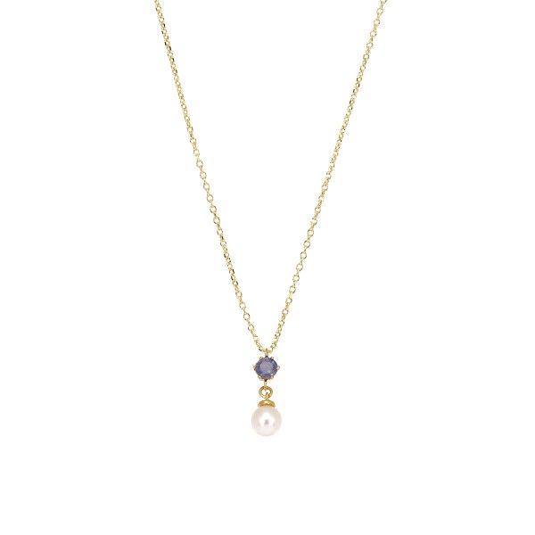 Handmade 14K Yellow Gold Pendant  with Pearl KRI-E290(I)