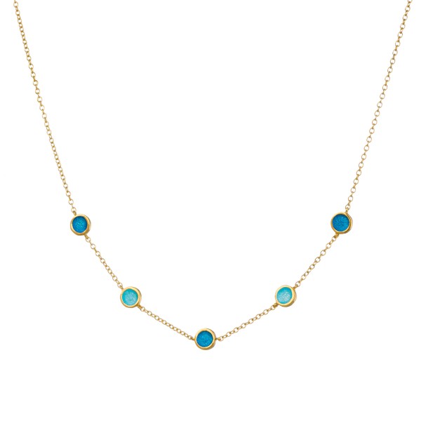 Handmade necklace in silver 950 gold plated with enamel KON-308M2X