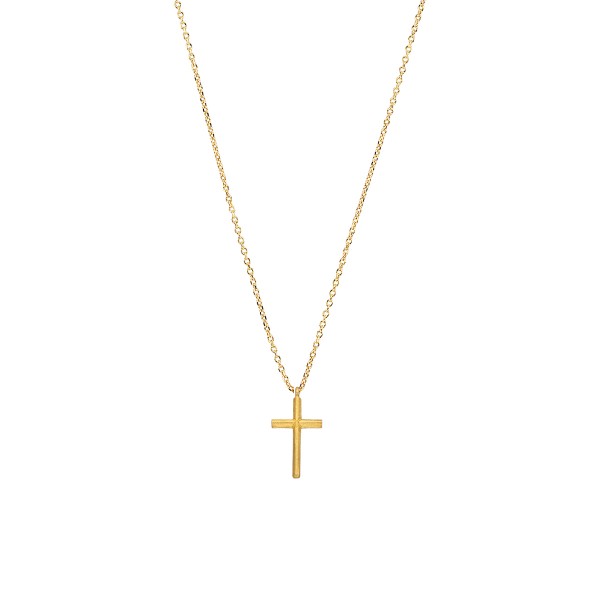 Handmade cross in K14 yellow gold KRI-S47