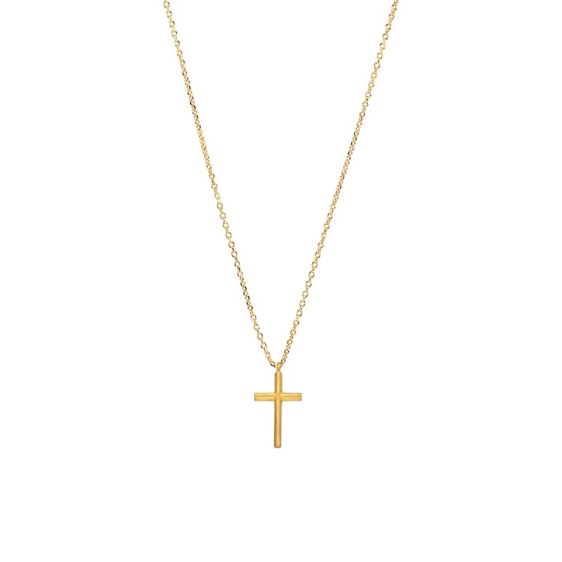 Handmade cross in K14 yellow gold KRI-S47