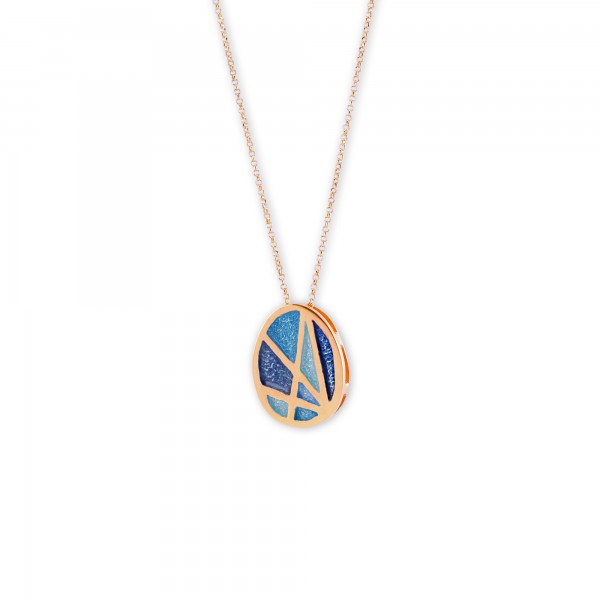 Handmade pendant in silver 950 gold plated with enamel KON-B40M8X