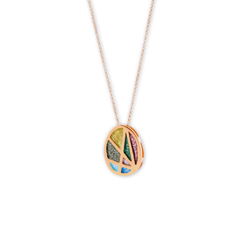 Handmade pendant in silver 950 gold plated with enamel KON-B40M4X