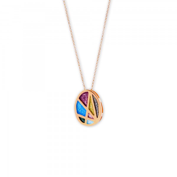 Handmade pendant in silver 950 gold plated with enamel KON-B40M2X