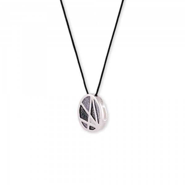 Handmade pendant in silver 950 platinum plated with enamel KON-B40M14
