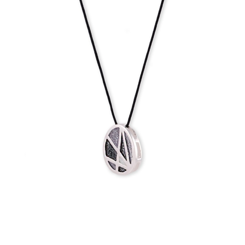 Handmade pendant in silver 950 platinum plated with enamel KON-B40M14