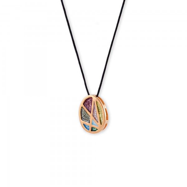 Handmade pendant in silver 950 gold plated with enamel KON-B40M5X