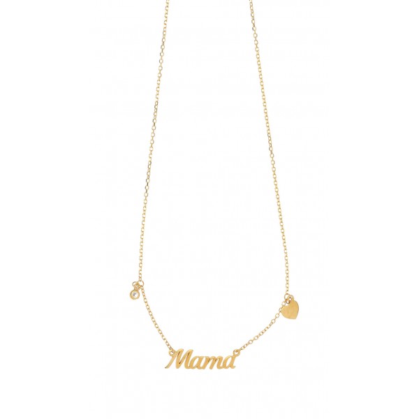 Mother necklace in silver 925 gold plated plated with zirconia GRE-51868