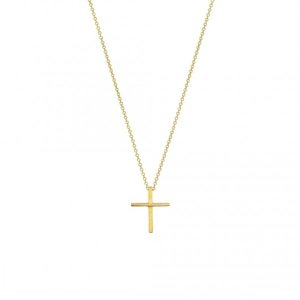 Handmade cross in K14 yellow gold KRI-S56