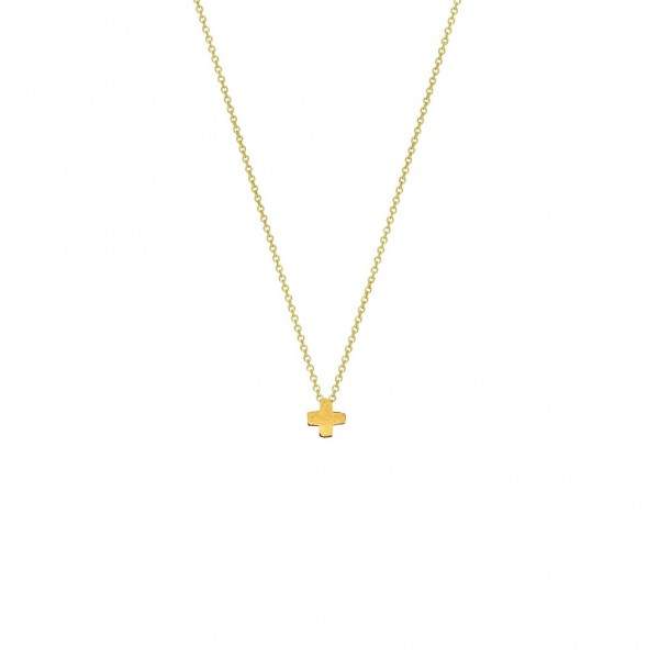 Handmade cross in K14 yellow gold KRI-S13
