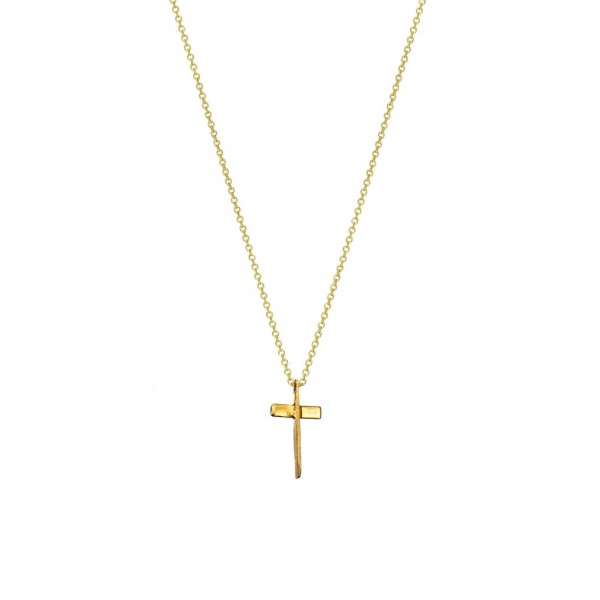 Handmade cross in K14 yellow gold KRI-S7