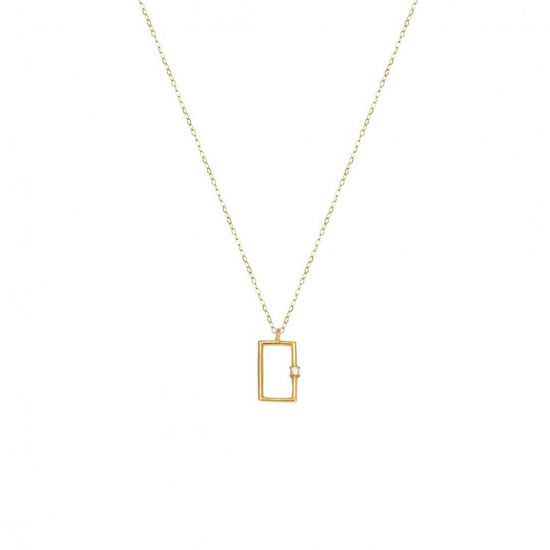 Handmade 14K Gold Pendant with zircon KRI-E281