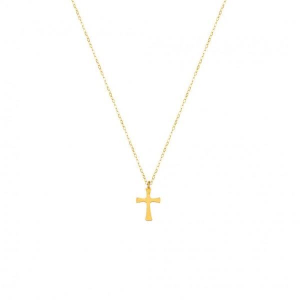 Handmade cross in K14 yellow gold KRI-S24