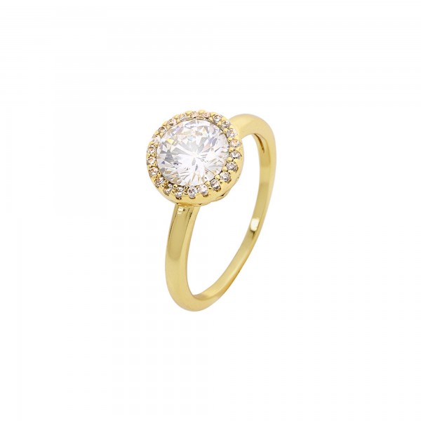 Ring rosette silver 925° with zircons PS/8A-RG095-3