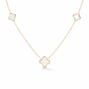 14K Gold Clover Necklace with Mother of Pearl | Luxury Clover Jewelry